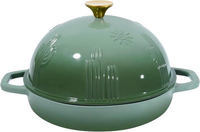 Broodoven Gietijzer - Stoofpan Dome - Brood Bakken - Gelijkmatige Warmte - 5 Liter - Groen