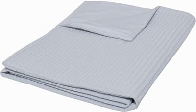 Zachte Baby Deken Katoen en Fleece 70x100 cm Grijs Wafelpatroon