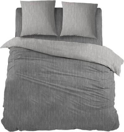 Snoozing Brigitte - Dekbedovertrek - Eenpersoons - 140x200/220 cm + 1 kussensloop 60x70 cm - Antracite/Grey