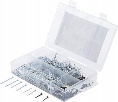 750 Delig Set: Spijkers, Nietjes & Stiften in Handige Organizer