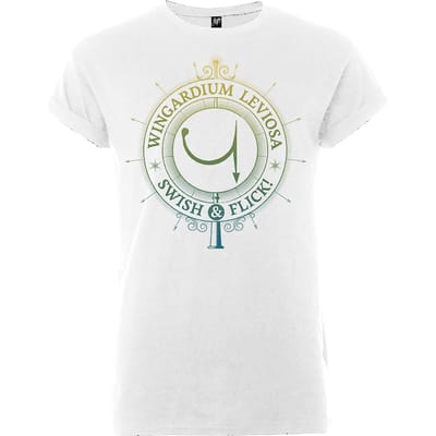 Harry Potter Wingardium Leviosa Swish & Flick Heren T-shirt - Wit - S