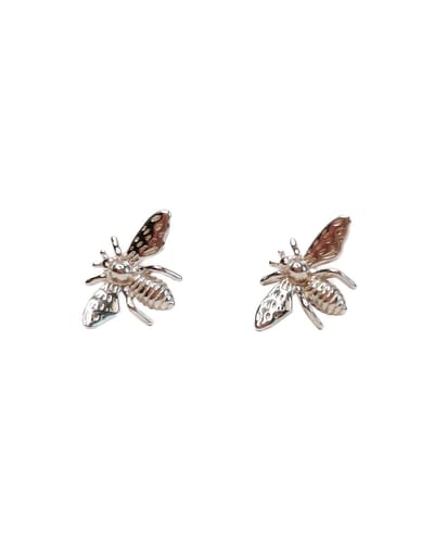Ava & Imber | Bee Studs Sterling Zilver | 925 Sterling Zilveren Oorstekers met Bij | Originele Zilveren Oorbellen voor Dames in Cadeaudoosje