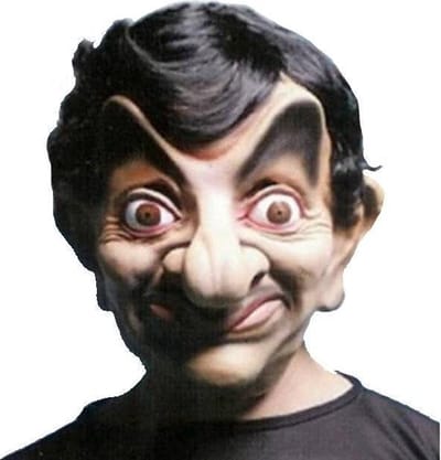 Witbaard Mr. Bean masker - Latex verkleedmasker van Rowan Atkinson