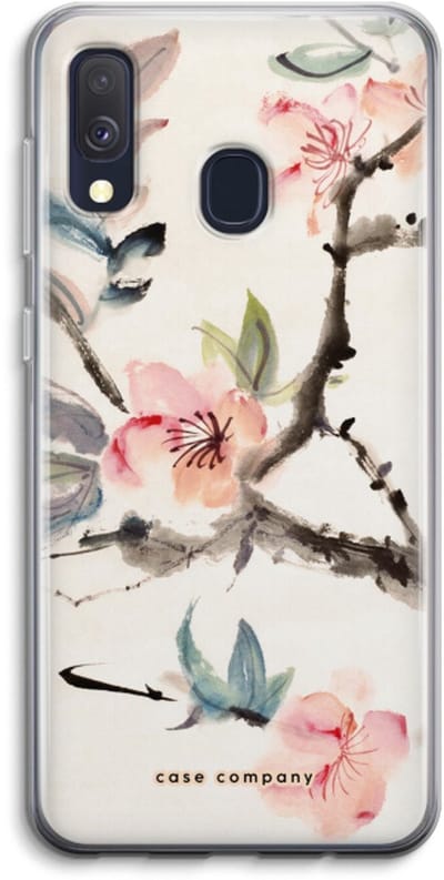 Case Company® - Hoesje geschikt voor Samsung Galaxy A40 hoesje - Japanse bloemen - Soft Cover Telefoonhoesje - Bescherming aan alle Kanten en Schermrand
