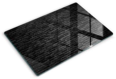 Wallfluent Spatscherm Keuken - Zwart Spatbescherming Kookplaat - 80x52 cm - Bakstenen Muur Keuken Achterwand Bescherming - Natuurlijke patronen Rechthoekig Spatscherm Keuken