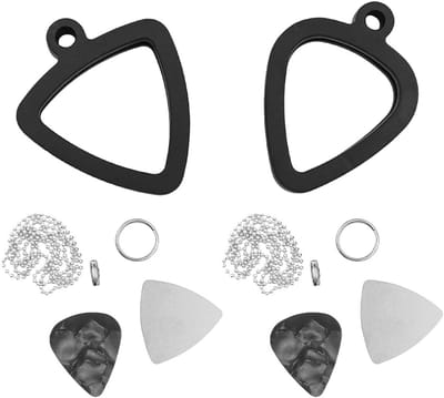 Set van 2 Gitaar Plectrum Houder met Coole Picks voor Elektrische Gitaar, Bas en Ukulele - Ideaal voor Muzikanten en Plectrum Opslag