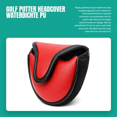 Dailygoods- Putter Headcover Waterdicht - PU Leer/Nylon Mesh - Golf Putter Beschermhoes - Sport Bescherming Accessoires - 11 x 13,5 cm - 100% Gloednieuw - Golfputterhoes