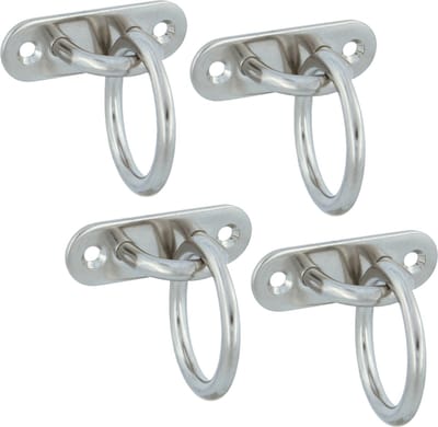 AMIG Oogplaat met aanlegring - 4x - oogplaat 6 x 2cm - ring D3.6cm - rvs - vastzetplaat