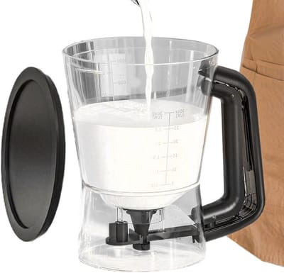 Pannenkoek Deegdispenser - Beslag Trechter - Bakken Thuis - Eenvoudige Dosering - 1 Liter - Transparant