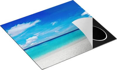 Chefcare Inductie Beschermer Tropisch Strand met een Palmboom - 60x50 cm - Afdekplaat Inductie - Kookplaat Beschermer - Inductie Mat