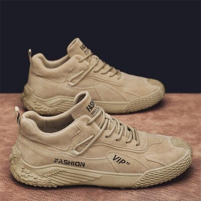 Trend Heren Casual Sneakers Ademend Heren Casual Schoenen Mode Vetersluiting Antislip Heren Gevulkaniseerde Schoenen Werkschoenen Tenis Masculino 39 beige