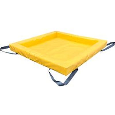 Vouwbak voor kleine containers, inhoud 57 l, schuimwanden, stapelbaar, B 600 x D 600 x H 150 mm, PVC, geel