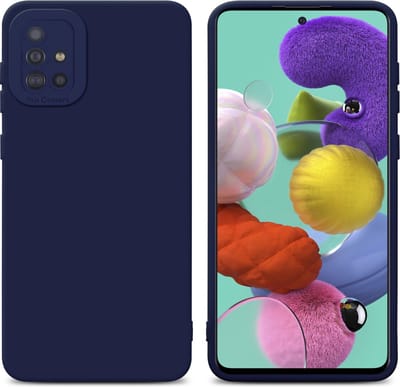Cadorabo Hoesje geschikt voor Samsung Galaxy A51 4G / M40s in FLUID DONKER BLAUW - Beschermhoes gemaakt van flexibel TPU silicone Cover Fluid Case