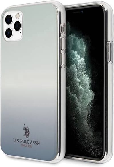 US Polo Assn USHCN58TRDGLB Gradient Pattern Collection Blue Case for iPhone 11 Pro