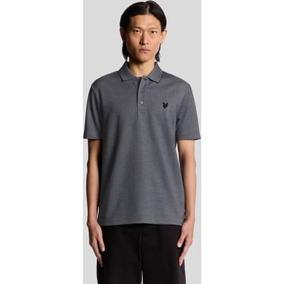 Lyle & Scott Pique Interlock Polo Shirt Chambray Blue Maat: S | Poloshirts Outlet | Heren | Grijs