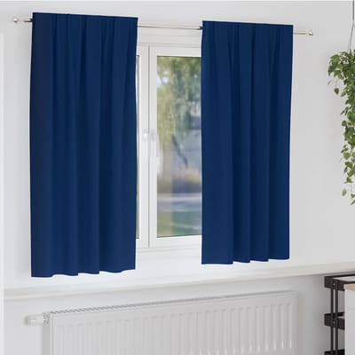 vidaXL Zwart-out Gordijnen met Ringen 2 st Donkerblauw 175 x 140 cm