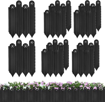 Gazonrand Tuinrand - Bloembed Afbakening - Tuin Structureren - Versterkte Structuur - 10 stuks - Zwart