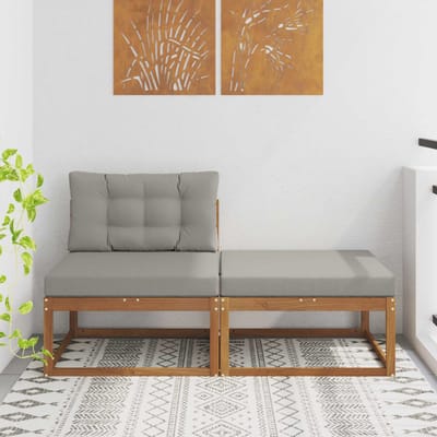 vidaXL - Sectie - Sofa - Eenheden - met - kussen - 2 - Stuk - Naturel