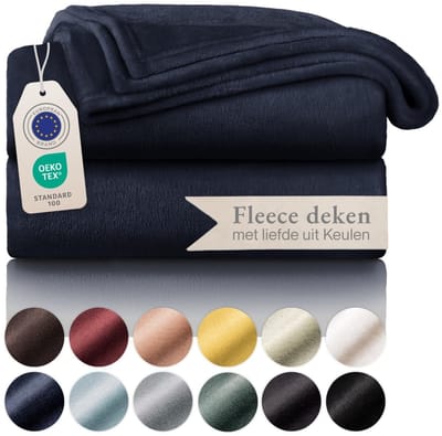 Dailygoody - Fleece deken - Zachte microvezeldeken - Ideaal voor binnen en buiten - Diepzeeblauw - Bankhoes en sprei - Comfortabel en stijlvol - 150 x