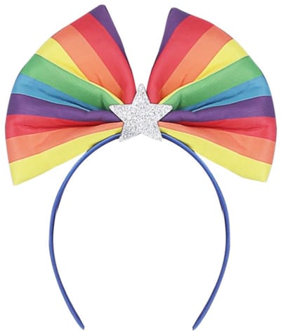 Smiffys - Rainbow Flag Bow Kostuum Haarband - Regenboog