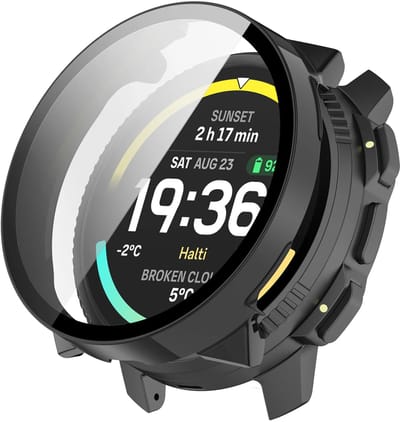 Strap-it PC Case van glas geschikt voor Suunto Vertical 2 - Optimale bescherming - Bescherming tegen krassen & stoten - Beschermhoesje (Zwart)