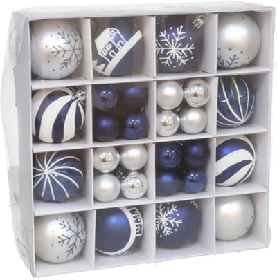 Gerimport Kerstballen en ornamenten set -42-delig - rood/groen -kunststof - kerstversiering