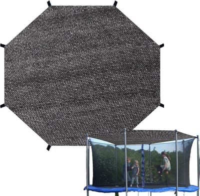 Trampoline Overkapping - Zonnedak Tenthoes - Bescherming Buiten - UV Blokkerend Regenbestendig - Diverse Maten - Zwart