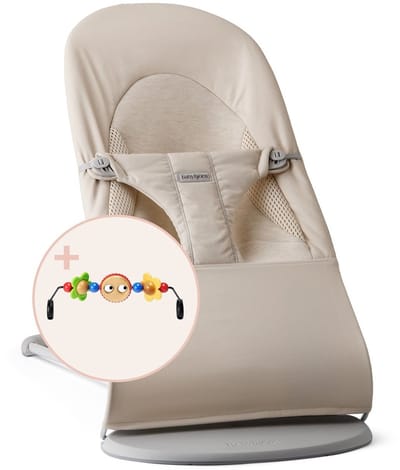 BabyBjörn Wipstoel Balance Soft - Geweven-Jersey - Tri-Fabric - Lichtbeige - Ergonomisch - Verstelbaar - Inklapbaar