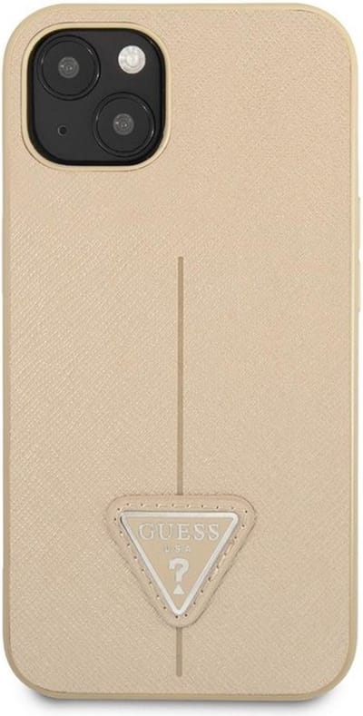 GUESS GUHCP13SPSATLE iPhone 13 mini 5.4 "beige / beige hardcase SaffianoTriangle Logo