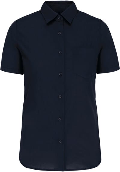 Kariban Dames Poplin Blouse Korte Mouwen K544 - Navy - 4XL