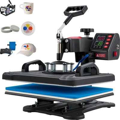 Sello! hittepers – transferpers – multifunctioneel 5 in 1 – 360° swing-away mechanisme – 93-232 °C – teflon-gecoate – 30 × 38 cm