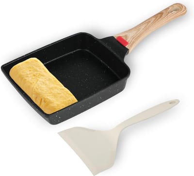 Omeletpan Japanse Tamagoyaki - Antiaanbaklaag, 19 x 15 cm, geschikt voor alle warmtebronnen