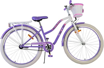 Kinderfiets Meisjes - Vrolijke Fiets - Dagelijks Gebruik - Veilige Remmen - 26 Inch - Paars