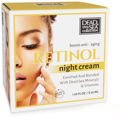 Israëls merk Dead Sea Collection Nachtcrème met Retinol - mineralen - shea boter - collageen 50ml