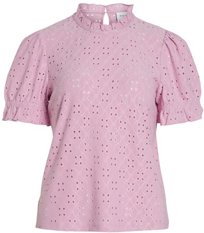 Vila Blouse Vikawa S/s Flounce Top - Noos 14070251 Pastel Lavender Dames Maat - XS