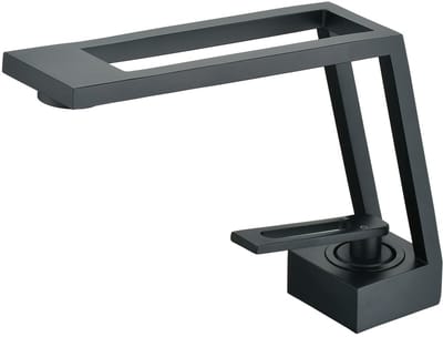 Dailygoods- Badkamerkraan Modern Design - Zwarte Monobloc Kraan - Enkele Handgreep - Keramische Ventiel - 35-40 mm Montagegat - Inclusief Slangen - Wasbakkraan