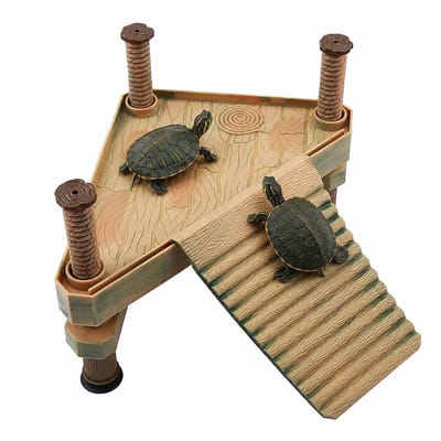 Drijvend Turtle Dock Small - Aquarium Decoratie - 21 x 15 cm - Reptology Floating Turtle Pier en Basking Platform - schildpad zonnebaden - drijvend eiland voor kleine reptielenkikker terrapin