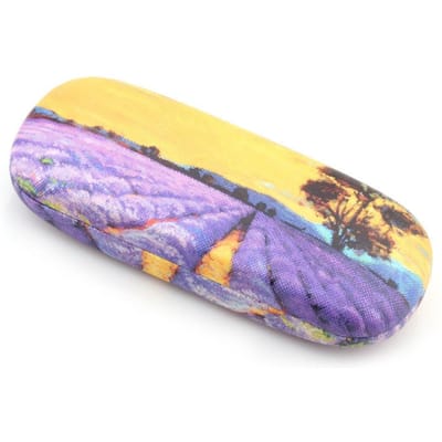 Brillenkoker Box Vrouwen Harde Lederen Leesbrillenkoker Mannen Retro Unisex Bloemenprint Brillenbeschermer yellow