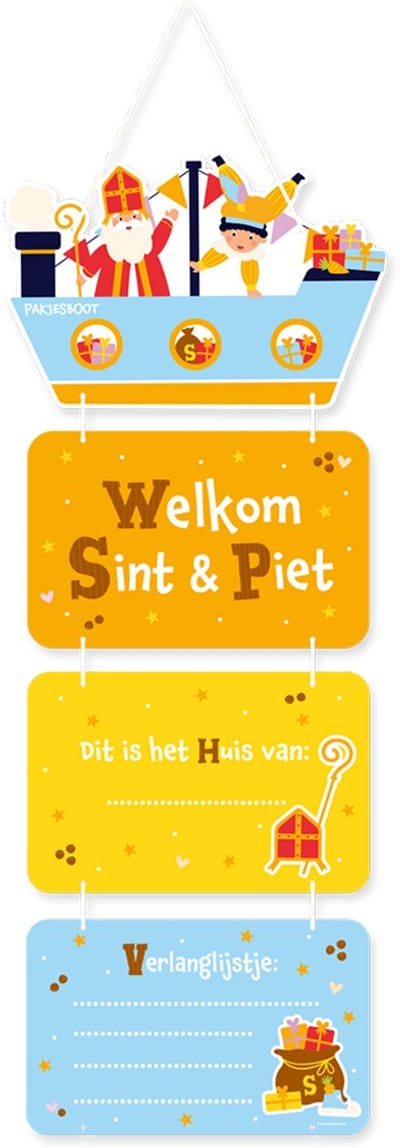 BTH - Deurhanger - Verlanglijstje - Sinterklaas - Sinterklaas Decoratie - Decoratie - Sinterklaas Cadeautjes - Sint