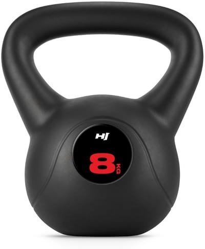 Hop-Sport Kettlebell HS-PB008KB vinylgewicht voor fitnessoefeningen en krachttraining in de homegym, gewicht 8 kg, gewicht voor cardiokrachttraining, fitness, bodybuildingtraining, gewichtheffen