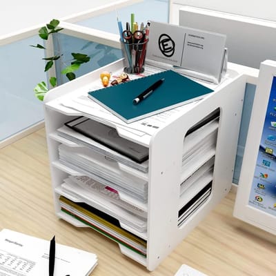 5 opbergvakken bureau brievenbakje stapelbare papieren planken A4 documentenhouder documentenhouder wit bureau-organizer brievenbakje bureau plank voor thuis kantoor school