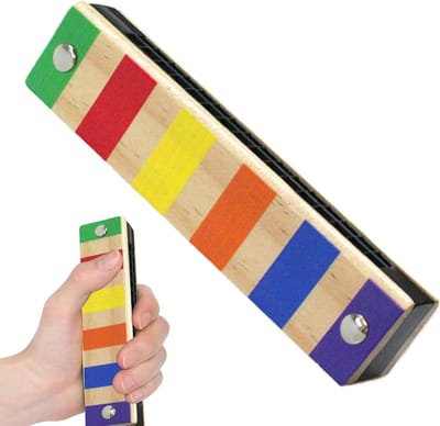 Mondharmonica Kinderen - Houten Orgel - Muziek Leren - 16 Gaten Dubbele Rij - 13.5 cm - Kleurrijk