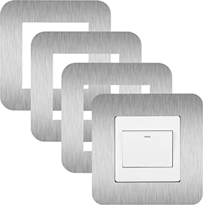 Solidchoice - 4 Stuks Lichtschakelaar Afdekplaten Zilver