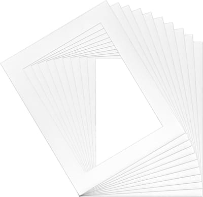 Set van 10 Passe-partout Kaarten 1 mm voor Foto's en Kunstafdrukken - Buitenmaat 20,3 x 25,5 cm, Binnenmaat 15 x 20 cm, Perfect voor Presentatie en Inlijsten