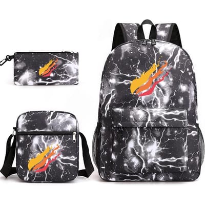 Prestonplayz Bedrukte Sterrenhemel Rugzak Casual Student Schooltas Kleine Schoudertas Etui Drie Delige Set one size