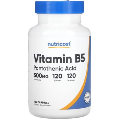 Nutricost, vitamine B5, 500 mg, 120 gélules