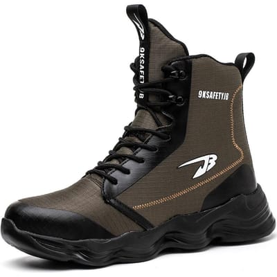 Hoge Heren Veiligheidsschoenen Lichtgewicht Stalen Neus Sneakers Man Werk Veiligheidslaarzen Mannelijke Bouw Werkschoenen Beschermend Schoeisel 36 black