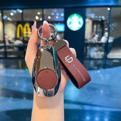 Auto Accessoires Voor Leapmotor C16 C11 C10 C01 B10 T03 S01 Zinklegering Afstandsbediening Slimme Sleutel Hoesje Houder Sleutelhanger Mode Styling brown
