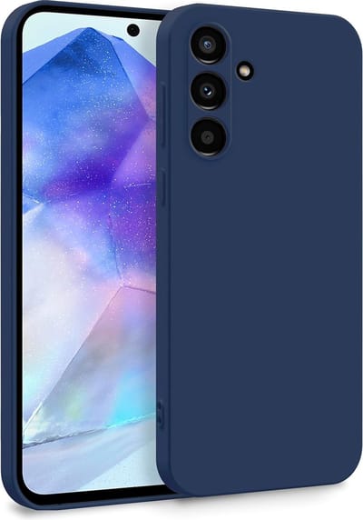 Casemania Hoesje Geschikt voor Samsung Galaxy A36 - Blauw - Liquid Siliconen Back Cover