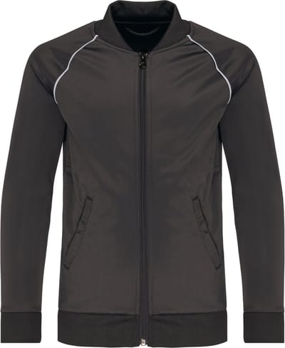 PROACT® Kindertrainingsjas met rits en biesje PA385 - Dark Grey - 12/14 years (12/14 ans)